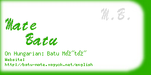 mate batu business card